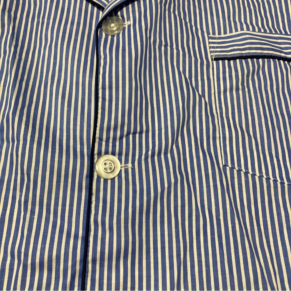 Knightsbridge Blue Striped Men's Pajama Top | Cotton Poly Blend - Picture 6 of 6